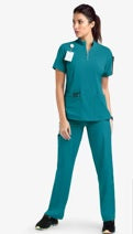 DOCTORS NURSES V-NECK SHORT-SLEEVED ELASTIC WAIST QUICK-DRY WORK UNIFORM