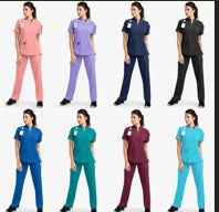 DOCTORS NURSES V-NECK SHORT-SLEEVED ELASTIC WAIST QUICK-DRY WORK UNIFORM