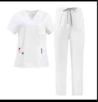 DOCTORS NURSES V-NECK SHORT-SLEEVED ELASTIC WAIST QUICK-DRY WORK UNIFORM