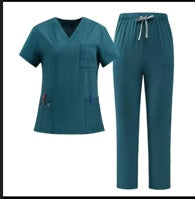 DOCTORS NURSES V-NECK SHORT-SLEEVED ELASTIC WAIST QUICK-DRY WORK UNIFORM
