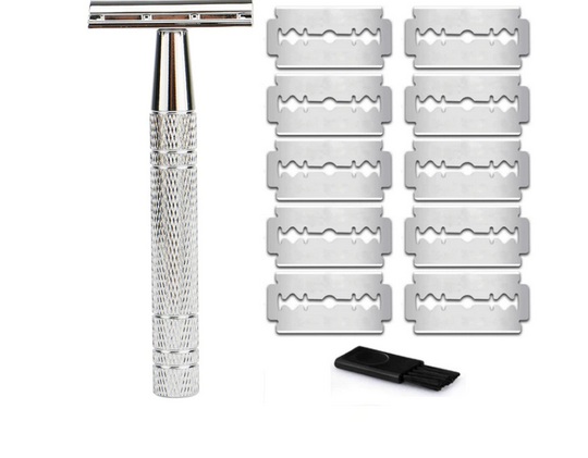 Metal Double Edge Safety Razor With 10 Blades