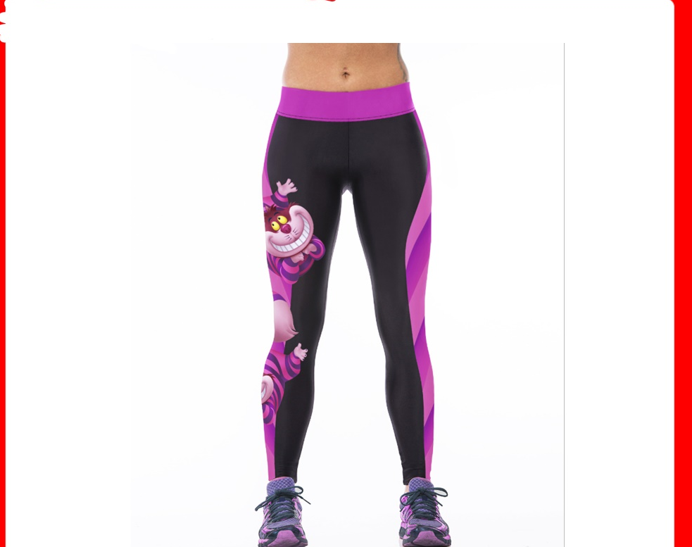 WOMEN'S POLYHESTER 3D PRINTING GYM LEGGINGS TIGHTS