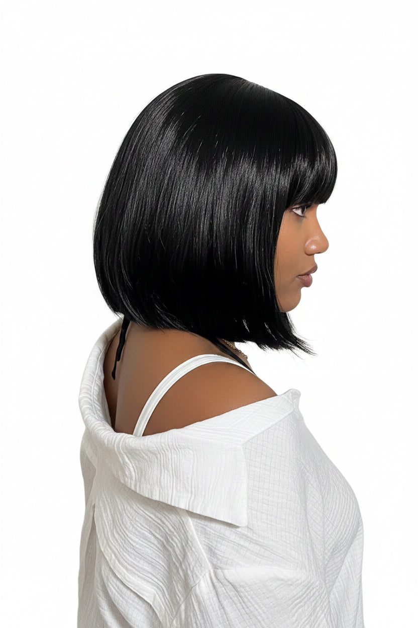 Glueless 12" Front Lace Wig Chemical Fibrer Everyday Style