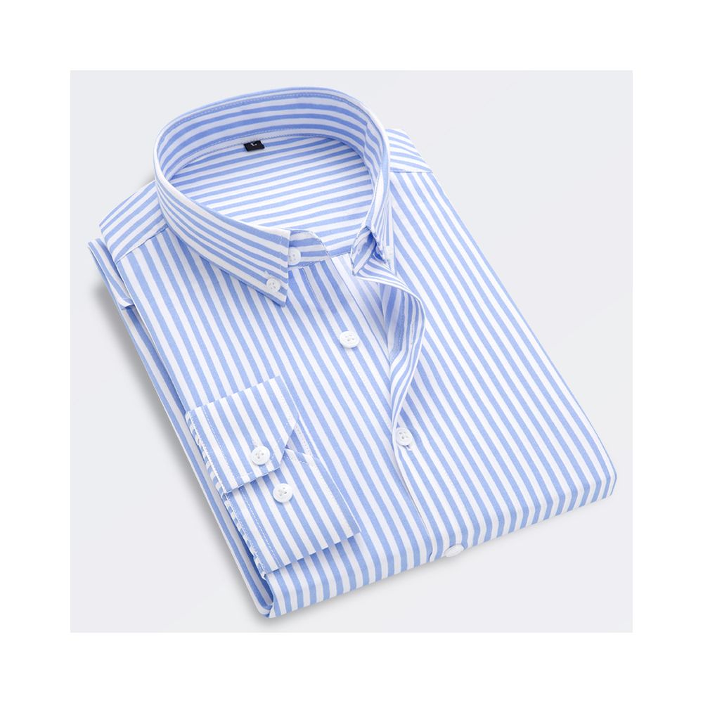 2025 Spring Autumn Men s Long Sleeve Shirt Trendy Handsome Slim Fit Korean Style Casual Striped Shirt for Young Men image 1