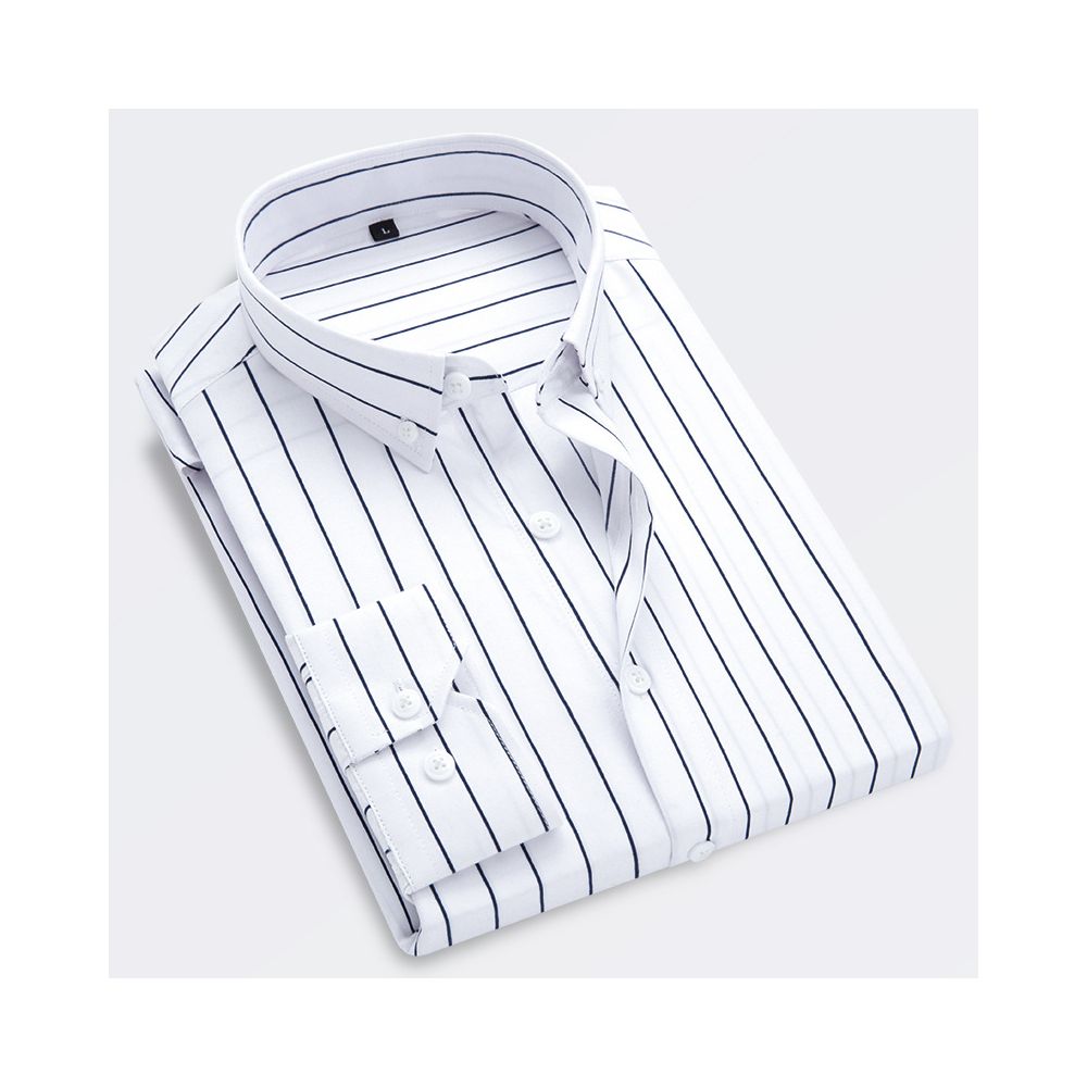 2025 Spring Autumn Men s Long Sleeve Shirt Trendy Handsome Slim Fit Korean Style Casual Striped Shirt for Young Men image 2