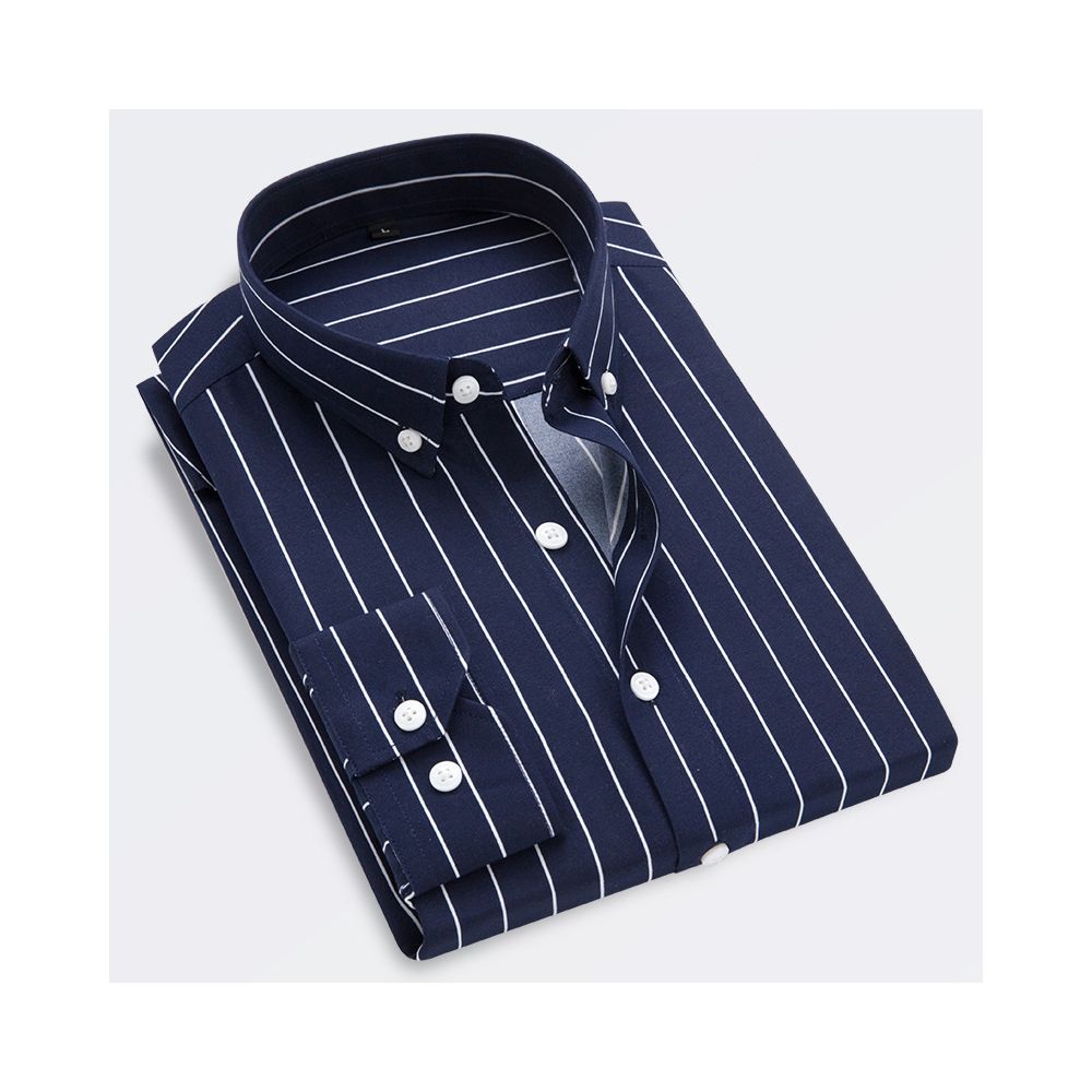 2025 Spring Autumn Men s Long Sleeve Shirt Trendy Handsome Slim Fit Korean Style Casual Striped Shirt for Young Men image 3