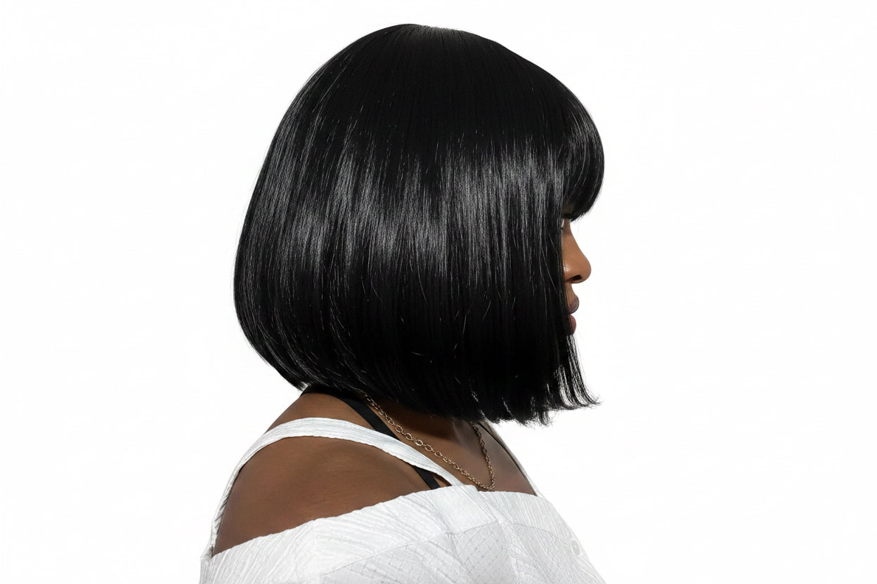 Glueless 12" Front Lace Wig Chemical Fibrer Everyday Style